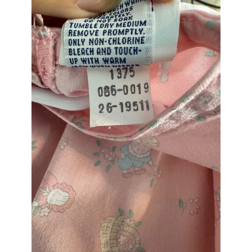 Vintage OshKosh Bgosh Pink Baby & Baskets Bubble Romper Eyelet 24 Months USA